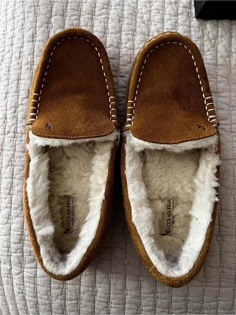 Koolaburra Chestnut Brown Suede Sherpa -Lined Women's Slippers